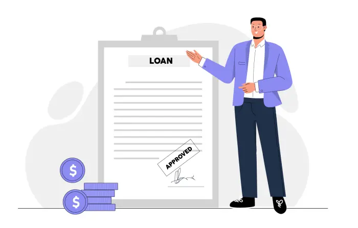 Loan Approved Concept Flat Design Stock Illustration